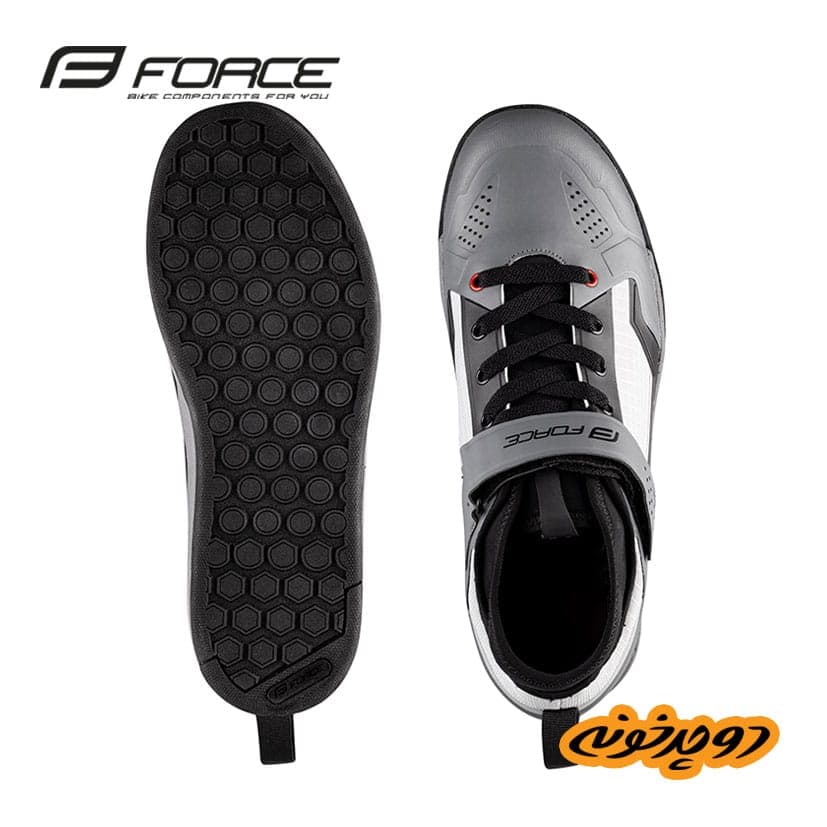 کفش دوچرخه سواری FORCE Downhill (grey-black) — تصویر ۲