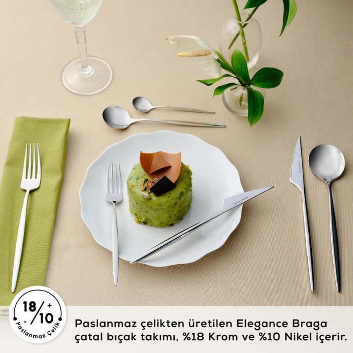 سرویس قاشق و چنگال 12 نفره کاراجا 84 پارچه مدل Elegance Braga