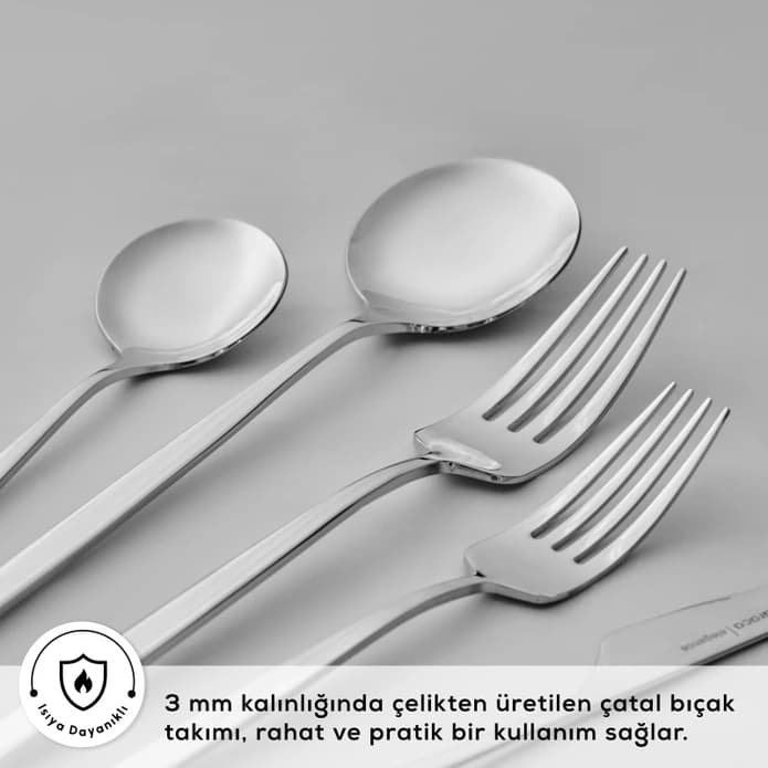 سرویس قاشق و چنگال 12 نفره کاراجا 84 پارچه مدل Elegance Braga — تصویر ۴