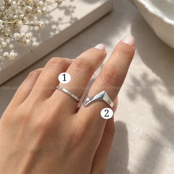 انگشتر زنانه نقره ای ترند — تصویر ۲