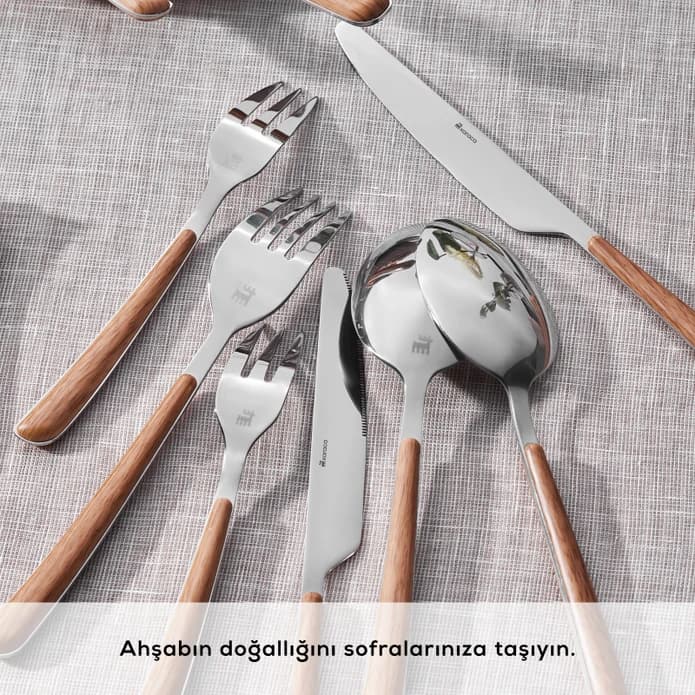 سرویس قاشق و چنگال 6 نفره کاراجا مدل Melia Platin — تصویر ۳