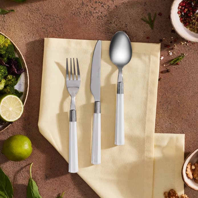 سرویس قاشق و چنگال 6 نفره کاراجا مدل Fluca سفید
