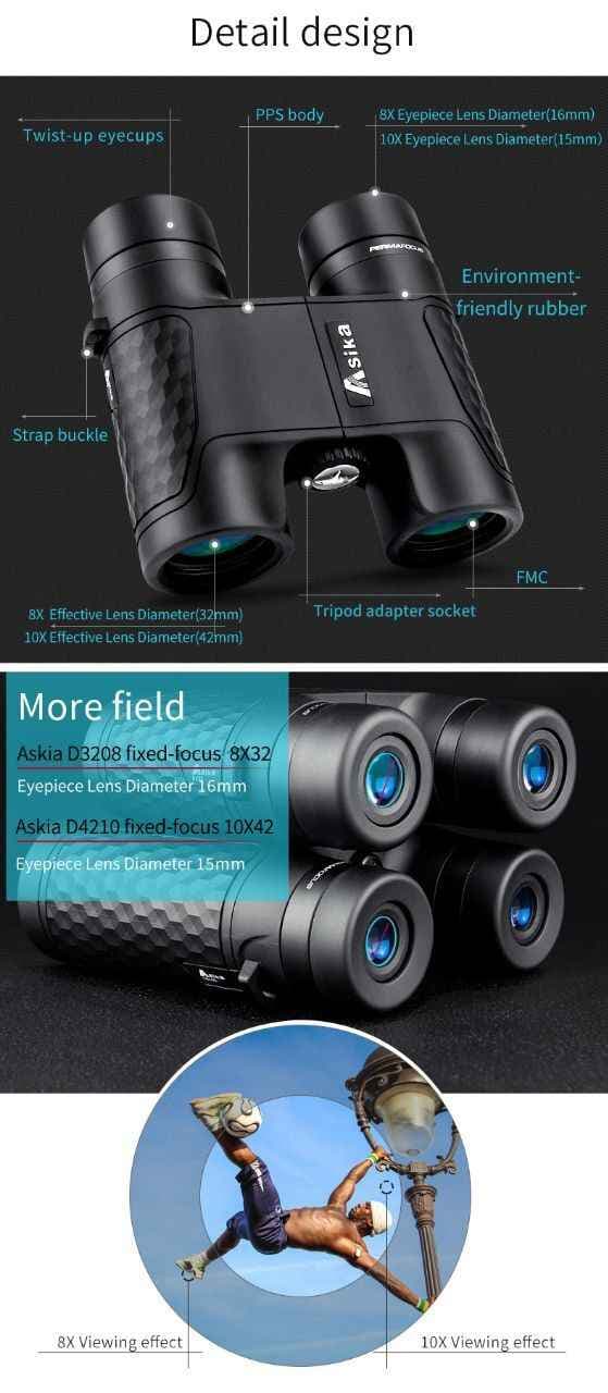 دوربین دو چشم Asika HD 8×32 Permafocus (D3208) — تصویر ۳