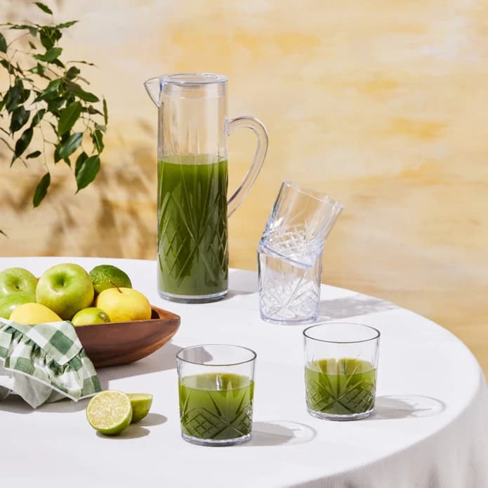 ست لیوان و پارچ کاراجا مدل Foret بی رنگ