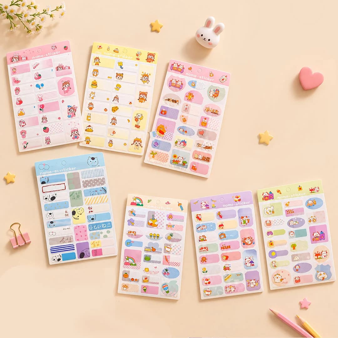 برچسب اسم فانتزی با طرح حیوانات🐻🐰🐱