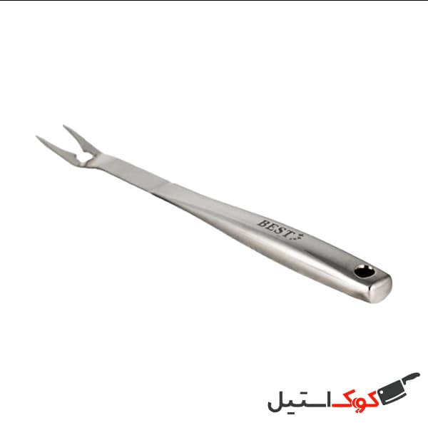 انبر باربیکیو چنگال تمام استیل بلند BEST — تصویر ۲