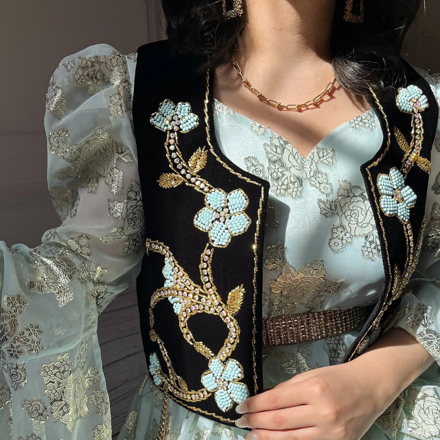 سخمه مخمل جواهردوزی طرح گل کد 1101