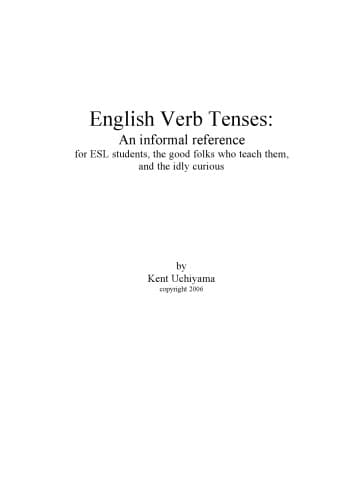 کتاب English Verb Tenses – An Informal Reference for ESL students نسخه کامل