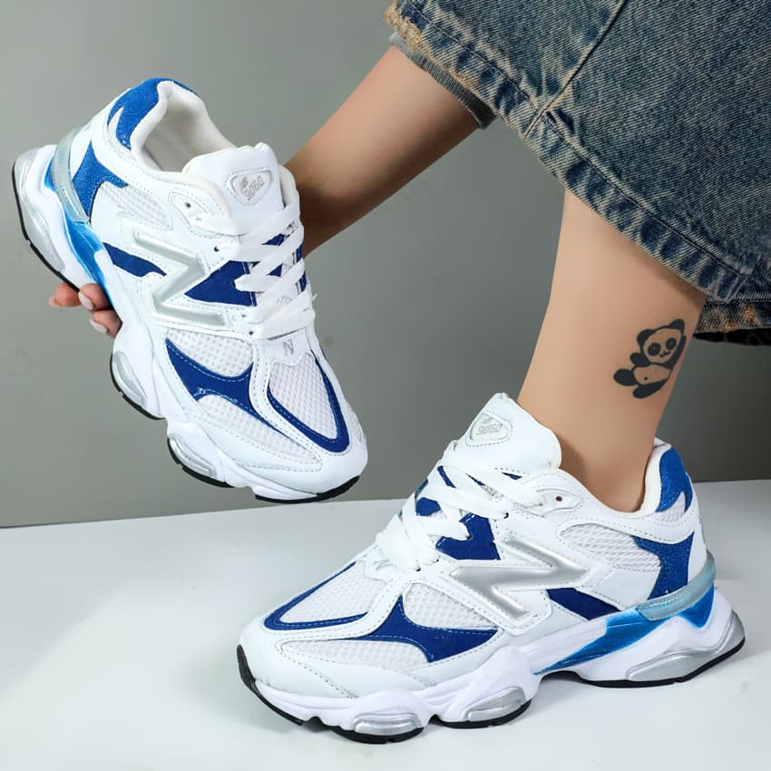 کتونی زنانه اسپرت مدل نیوبالانس 9060 new balance رنگ سفید آبی کد 088904