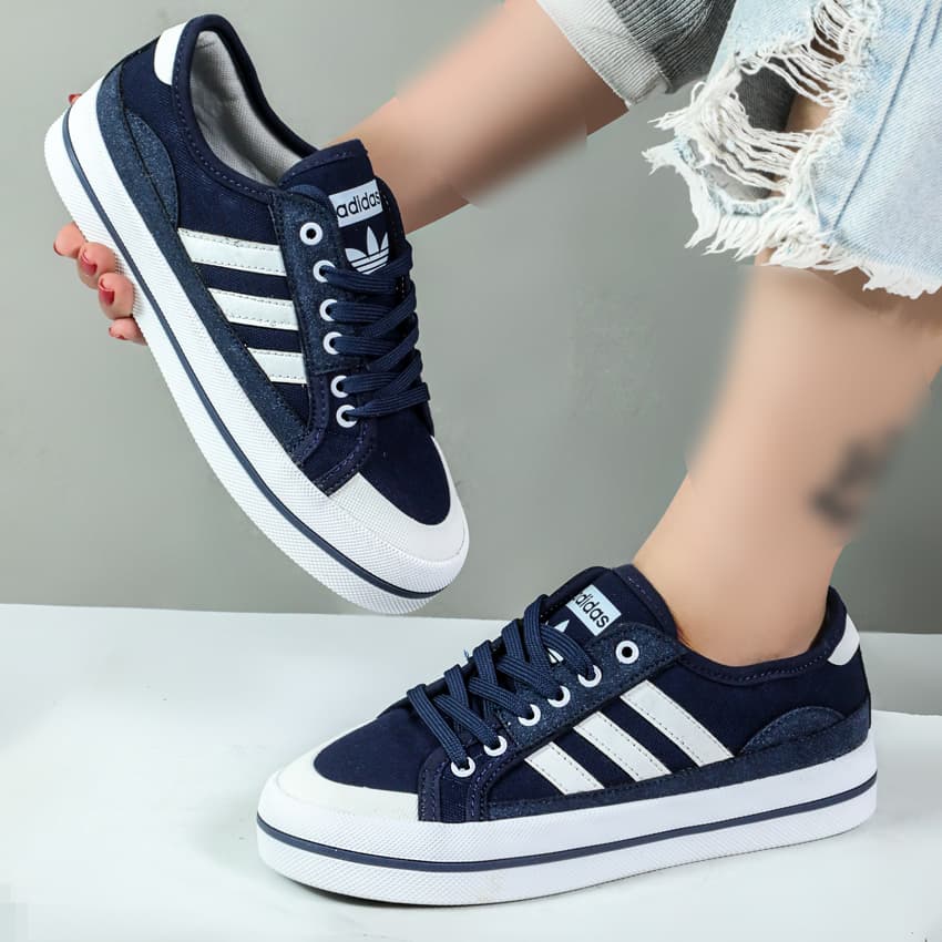 کفش کتونی زنانه ونس vans سه خط سامبا نیو رنگ سرمه ای کد 08102