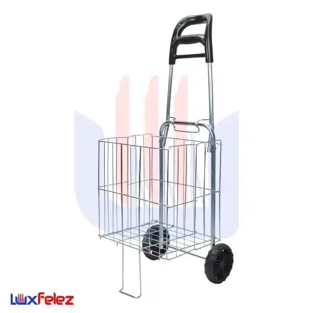 چرخ خرید مارال مدل استیل دسته اسپرت تاشو