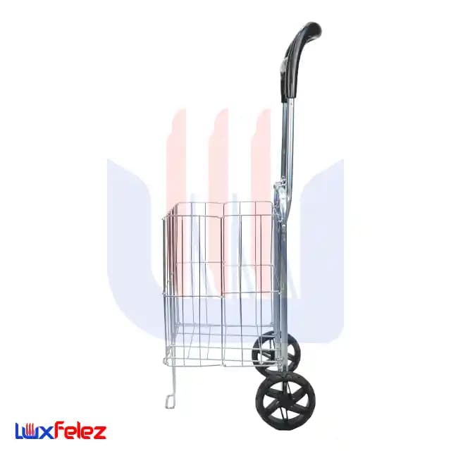 چرخ خرید مارال مدل استیل دسته اسپرت تاشو — تصویر ۲