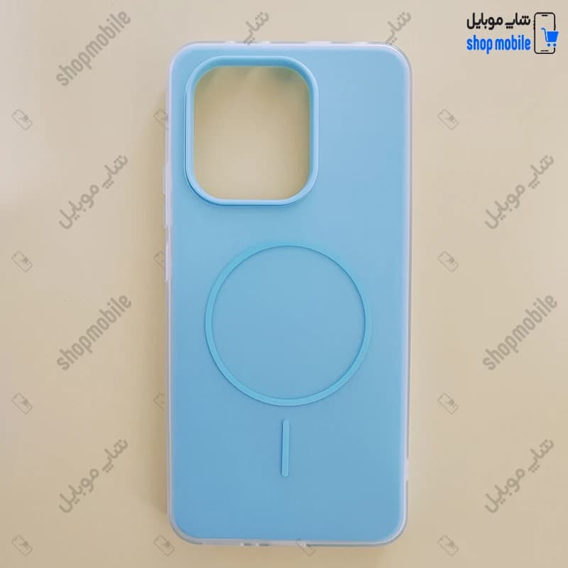 قاب گوشی شیائومی ردمی 12 (کاور پاستیلی دو تیکه طرح مگ سیف رنگ آبی)