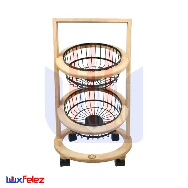 جاپیازی عروس نوین مدل گرد چوبی دو طبقه