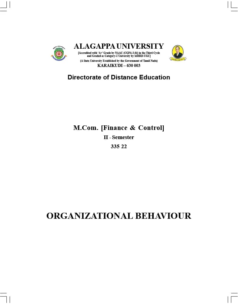کتاب Organizational Behaviour (رفتار سازمانی) نسخه انگلیسی PDF | نویسنده جی. اس. چاندان، کاویتا سینگ، ام. ان. میشرا، آر. کی. مادوکار