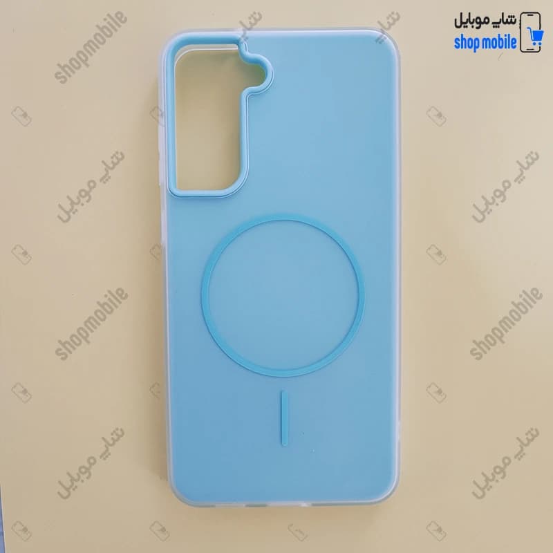 قاب گوشی سامسونگ گلکسی S21 FE (کاور پاستیلی دو تیکه طرح مگ سیف رنگ آبی)