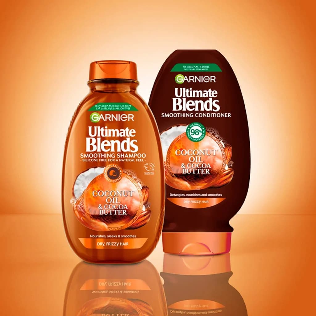 شامپو گارنیر ضد وز,مو خشک روغن نارگیل و کره کاکائو400میل Garnier anti-frizz shampoo, dry hair, coconut oil and cocoa butter, 400 ml — تصویر ۶