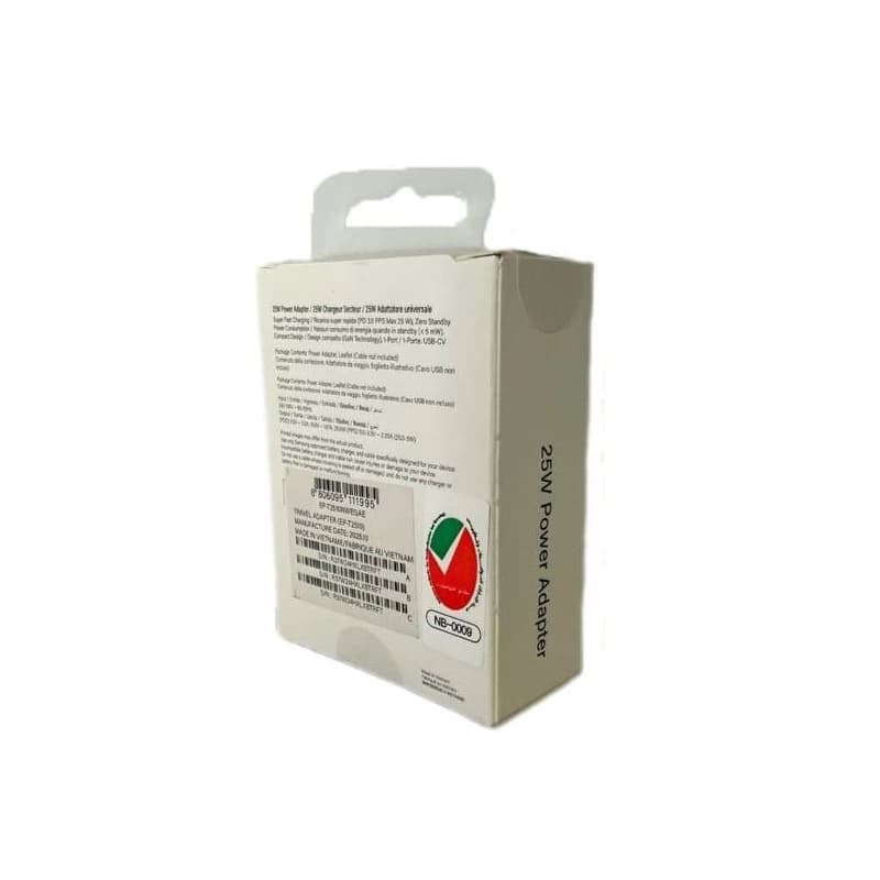 کلگی شارژر اصلی سامسونگ 25 وات سوپر فست شارژ مدل 2510 – ساخت ویتنام — تصویر ۲