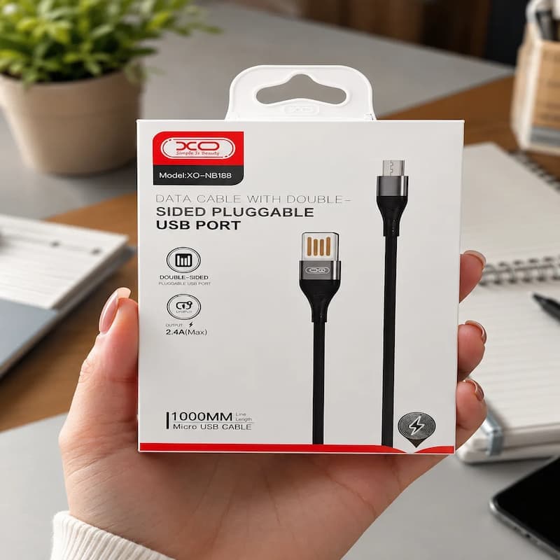 کابل شارژ میکرو (Micro USB) به USB ایکس‌او مدل NB188 فست شارژ 1 متر