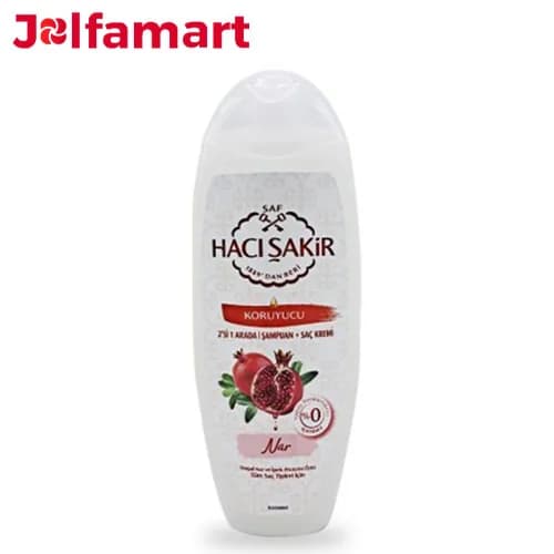 شامپو حاجی شاکر 2 در 1 مخصوص موهای رنگ شده حاوی عصاره انار 500 میل Haci Shaker 2 in 1 shampoo for dyed hair containing pomegranate extract 500 ml — تصویر ۴