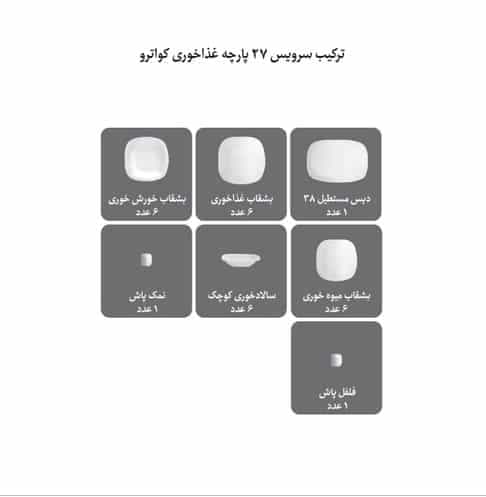 سرویس چینی 27 پارچه غذاخوری ریوا طلایی — تصویر ۶