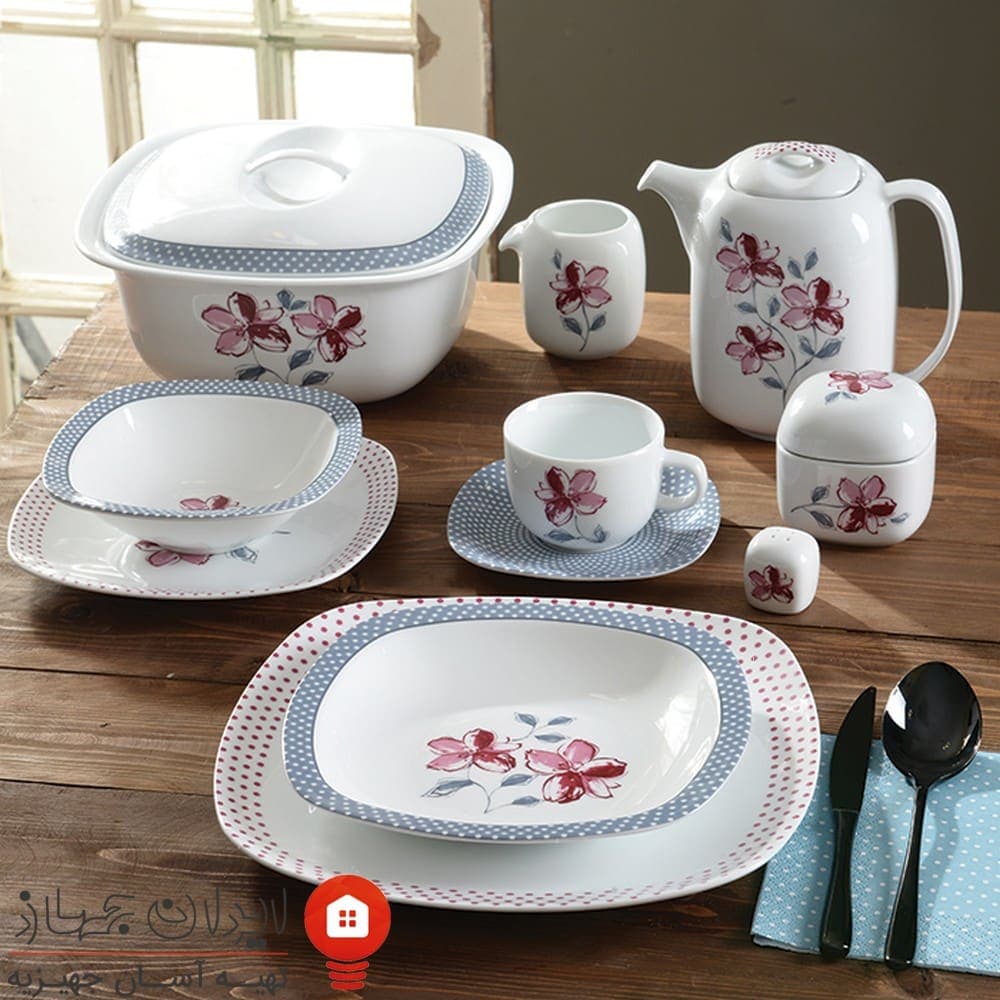 سرویس چینی والنسیا ارغوانی کواترو 98 پارچه 12 نفره — تصویر ۳