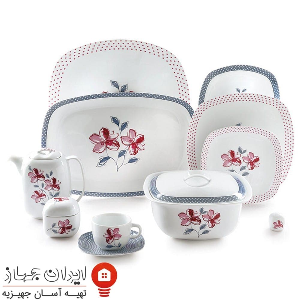 سرویس چینی والنسیا ارغوانی کواترو 98 پارچه 12 نفره