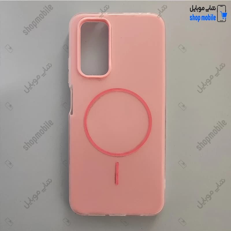 قاب گوشی شیائومی ردمی نوت 11 4G / نوت 11S 4G / نوت 12S (کاور پاستیلی دو تیکه طرح مگ سیف رنگ گلبهی)