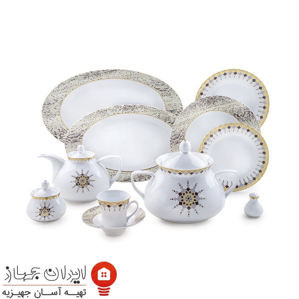 سرویس چینی کلوپاترا شهرزاد 108 پارچه 12 نفره