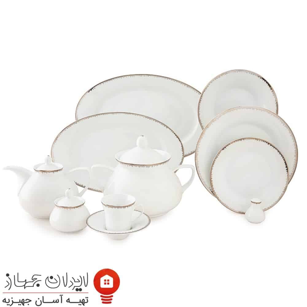 سرویس چینی رویال پلاتینی شهرزاد 108 پارچه 12 نفره