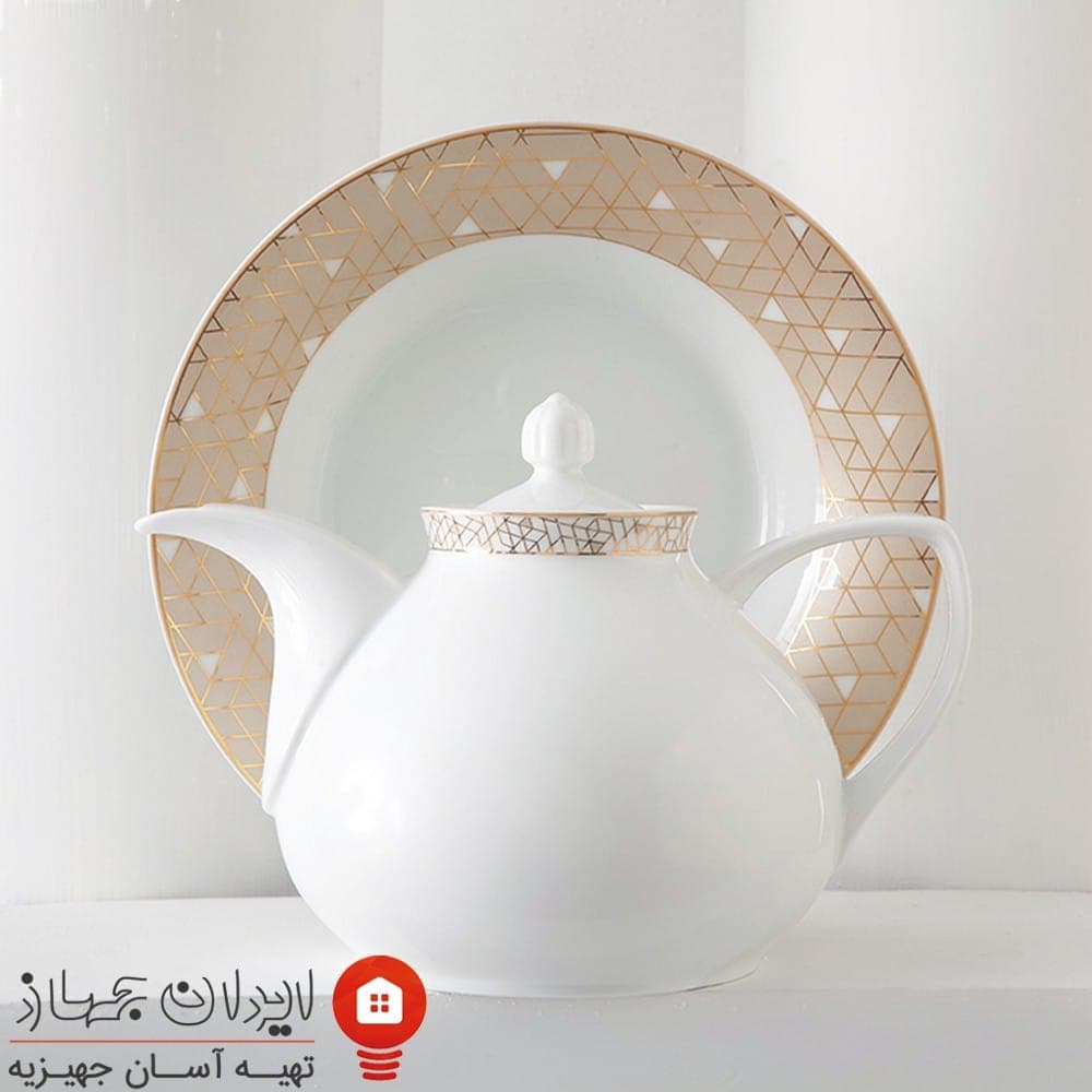 سرویس چینی ژئومتریکال نقره ای شهرزاد 108 پارچه 12 نفره — تصویر ۵