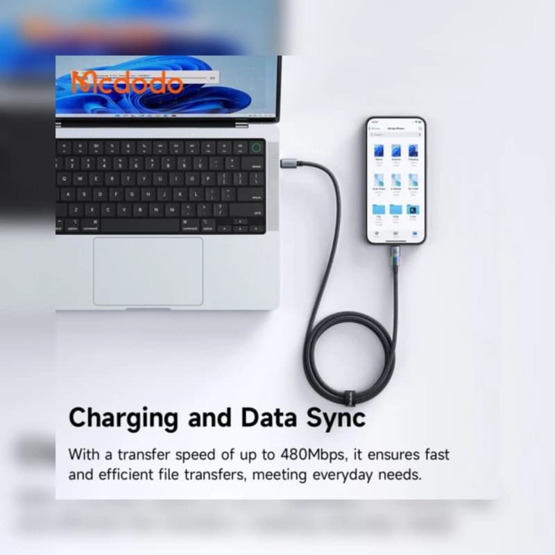 کابل Type-C به Type-C مک دودو 100w مدل CA-8200 — تصویر ۸