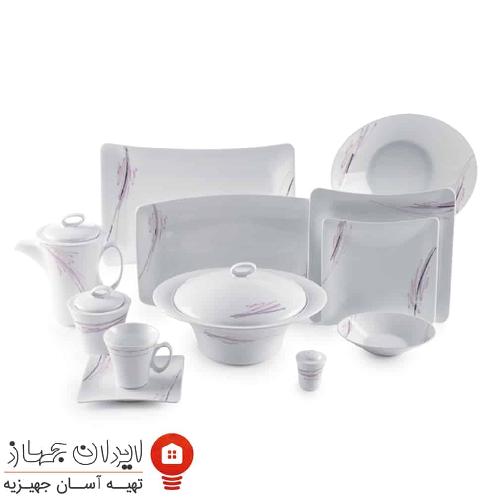 سرویس چینی آلبا پلاتینی وینچی 97 پارچه 12 نفره