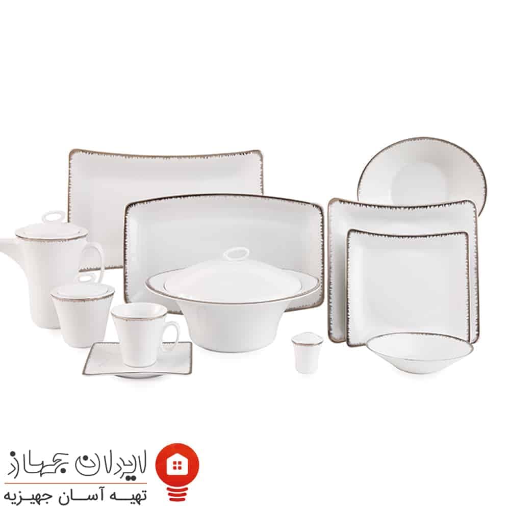 سرویس چینی رویال پلاتینی وینچی 97 پارچه 12 نفره