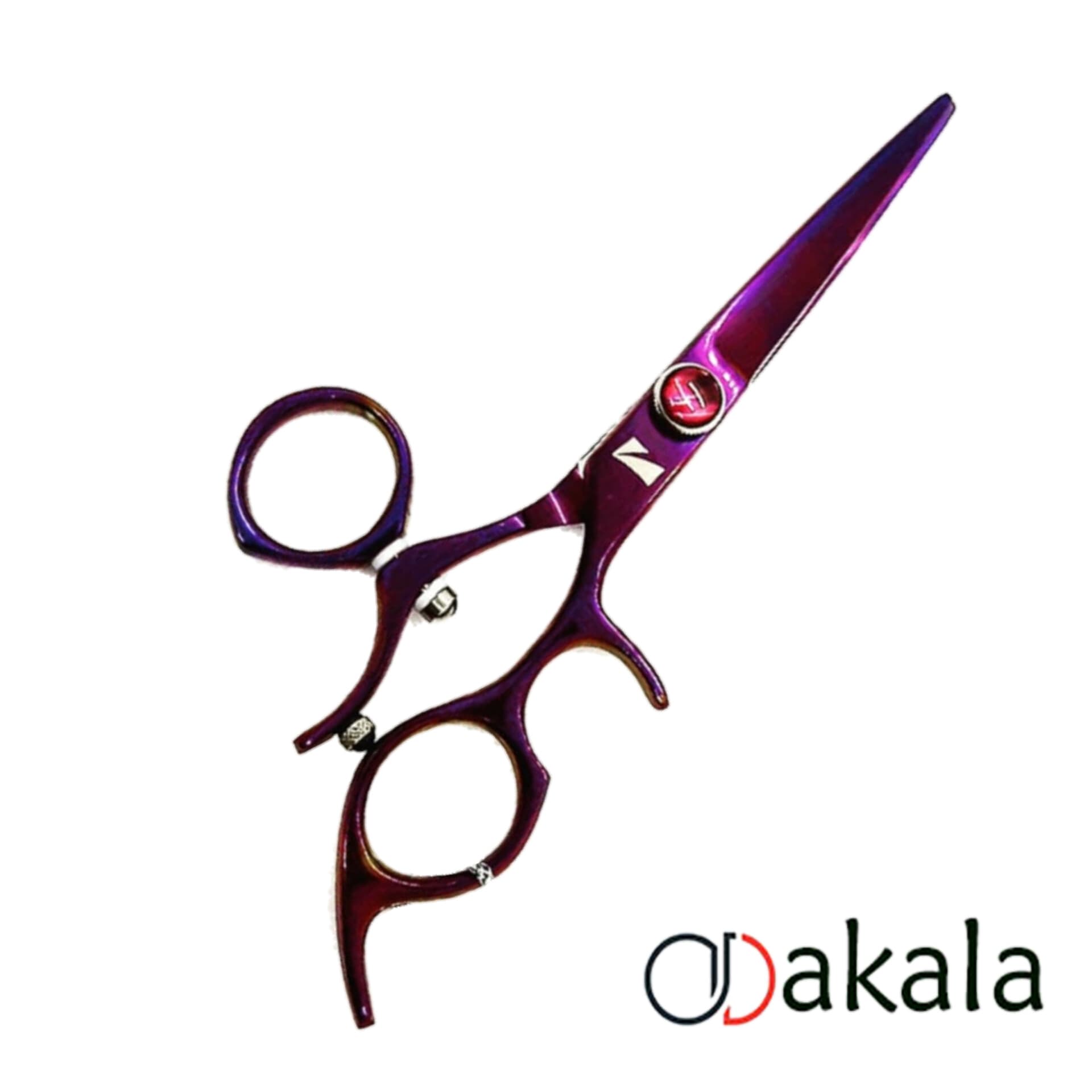 قیچی آرایشگری کرتزر فینی کات و کوتاهی 5/5 اینچ شصتی متحرک بنفش Kretzer Hair Finny FCW3-550 — تصویر ۲