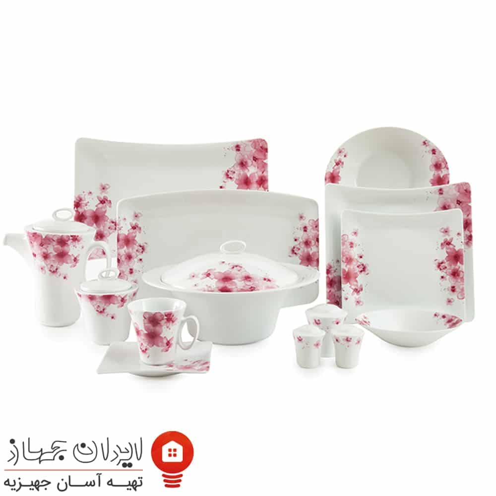 سرویس چینی آزالیا پینک وینچی 97 پارچه 12 نفره — تصویر ۲