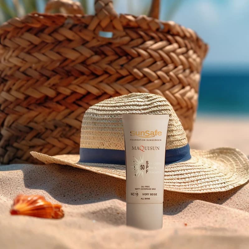 کرم ضدآفتاب رنگی سان سیف با SPF50 کرم پودری و پزایمری NC10 بژ عاجی 40 میلی لیتر — تصویر ۵