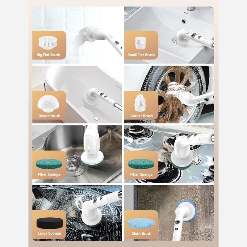 اسکرابر برقی شارژی IPX7 با صفحه نمایش LED — تصویر ۶