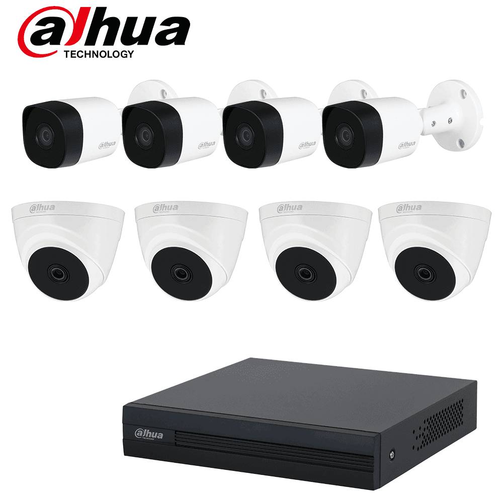 پک دوربین مداربسته 8 کانال 2 مگاپیکسل HDCVI داهوا مدل T1-B2A21