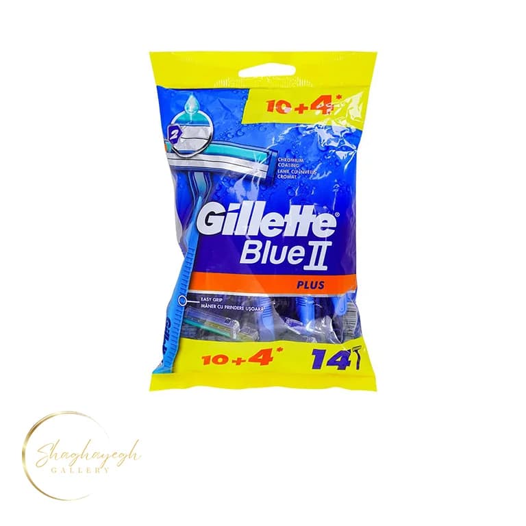 تیغ یکبار مصرف اصلاح صورت ژیلت بلو 2 پلاس 14 عددی Gillette Blue II Plus Disposable Razors 14 Pack