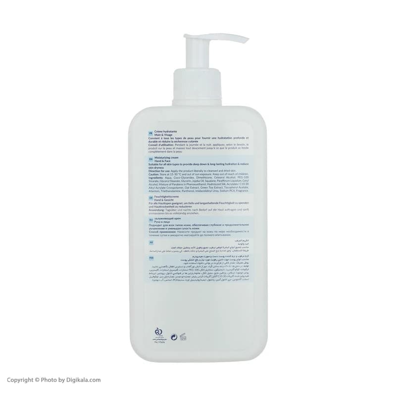 کرم پمپی مرطوب کننده دست و صورت هیدرودرم مدل Aqua Mist حجم 500 میلی لیتر — تصویر ۲