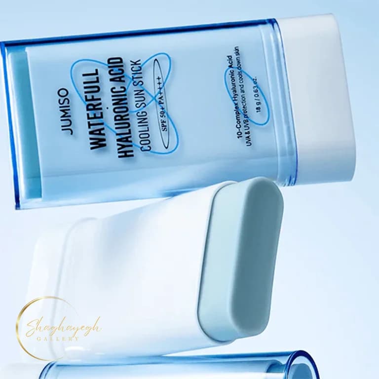 استیک ضد افتاب SPF50 ابرسان و خنک کننده هیالورونیک اسید جومیسو 18 گرم Jumiso Waterfull Hyaluronic Acid Cooling SPF50 Sun Stick 18g — تصویر ۲