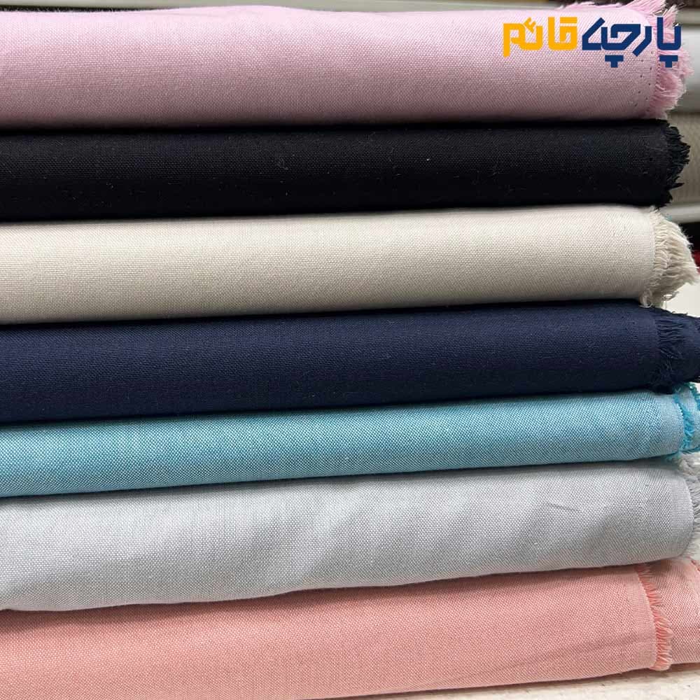 پارچه پوپلین ترک رنگ آبی سبز فیروزه ای ۱۰۰ درصد نخ کد ۶۶۹۰ — تصویر ۲