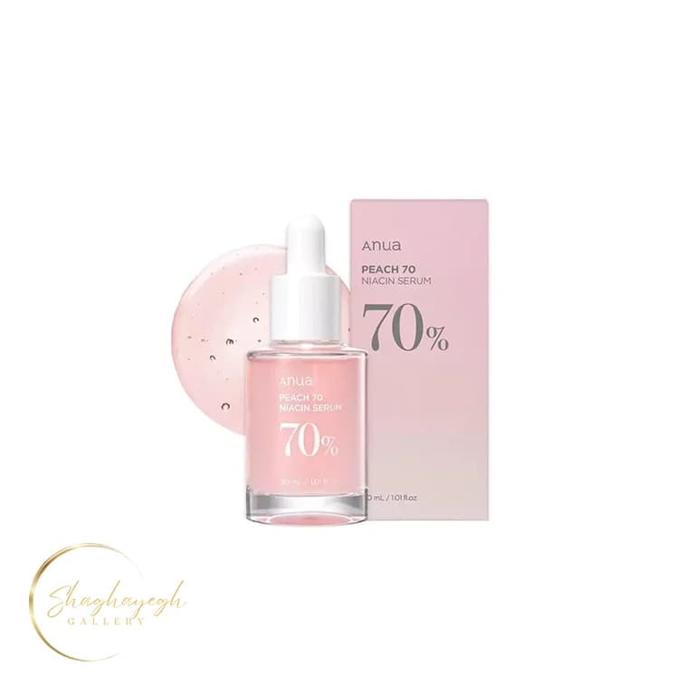 سرم روشن‌کننده و شفاف‌کننده نیاسینامید ۷۰ درصد هلو انووا ۳۰ میل Anua Peach 70 Niacin Serum 30ml