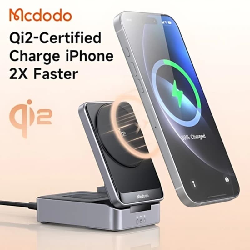 استند و شارژر وایرلس 3 کاره مک دودو مدل CH-519 QI2 به همراه آداپتور 33 وات — تصویر ۵