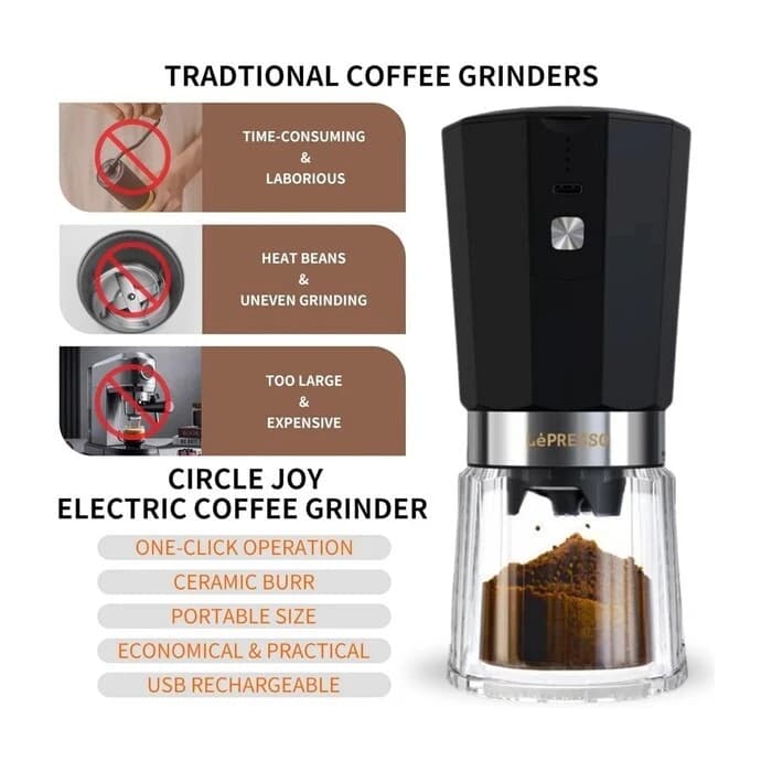 آسیاب قهوه لپرسو مدل Cordless Electric Conical Burr Grinder LPRCGR — تصویر ۲