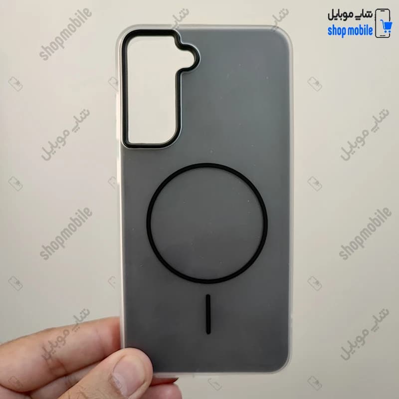قاب گوشی سامسونگ گلکسی S21 FE (کاور پاستیلی دو تیکه طرح مگ سیف رنگ طوسی)
