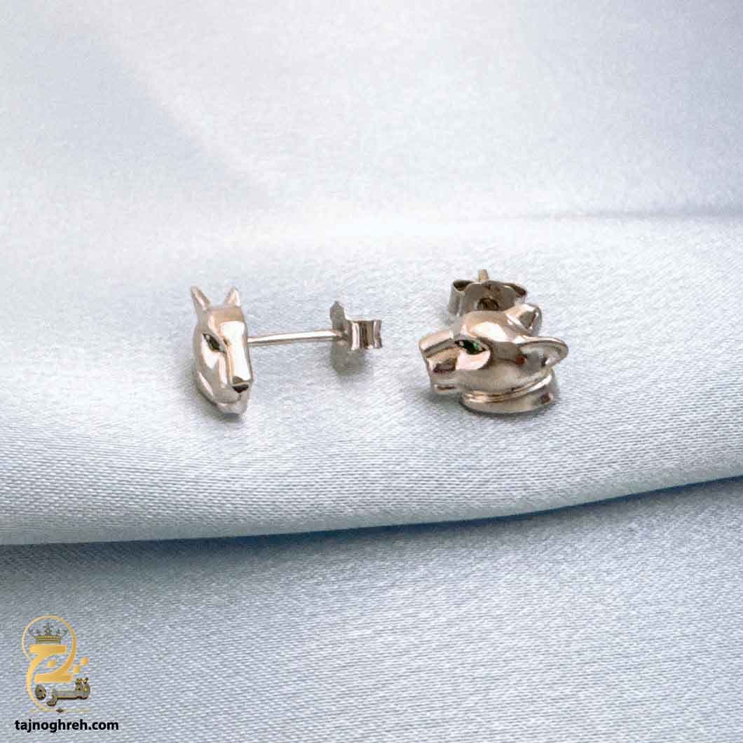 گوشواره نقره زنانه طرح پنتر مدل ESW E66 — تصویر ۳