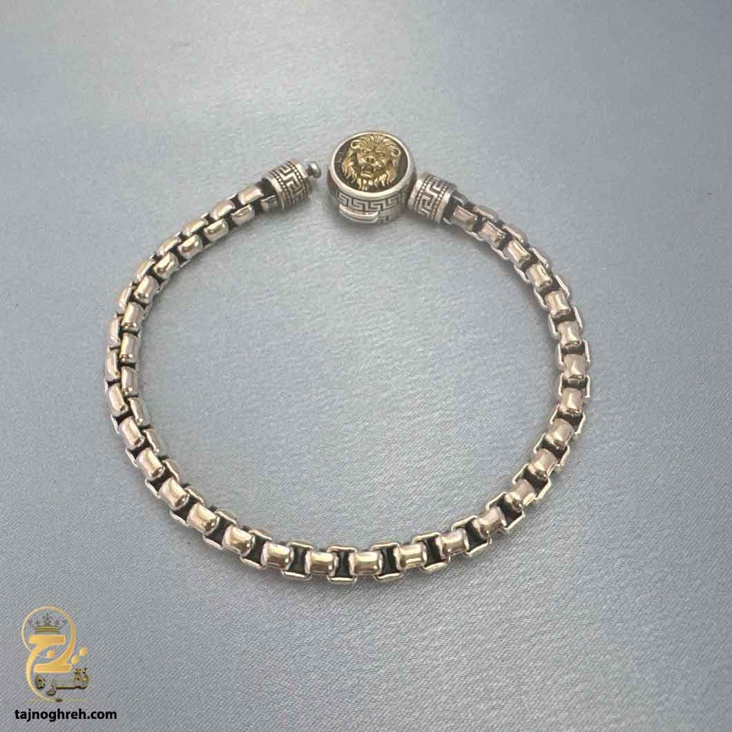 دستبند نقره مردانه خاص طرح شیر مدل BSM B67 — تصویر ۴