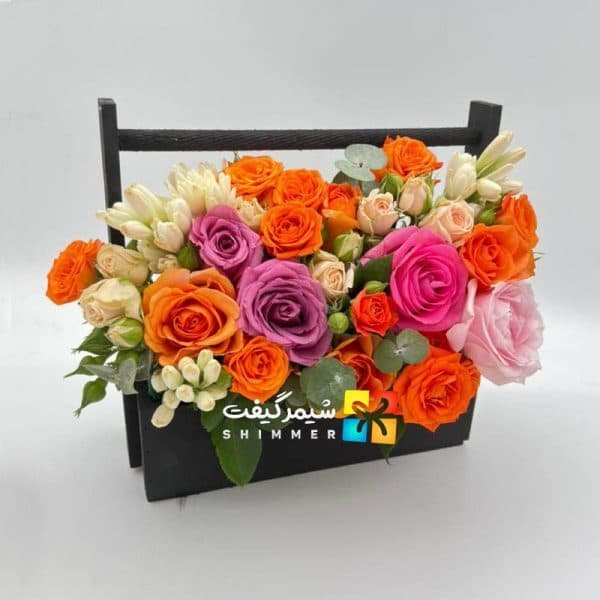 باکس گل رز مدل سبد